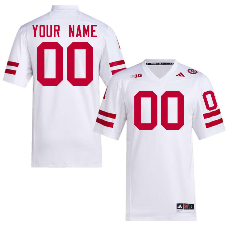 Custom Nebraska Cornhuskers Player's Name And Number Football Jersey-White